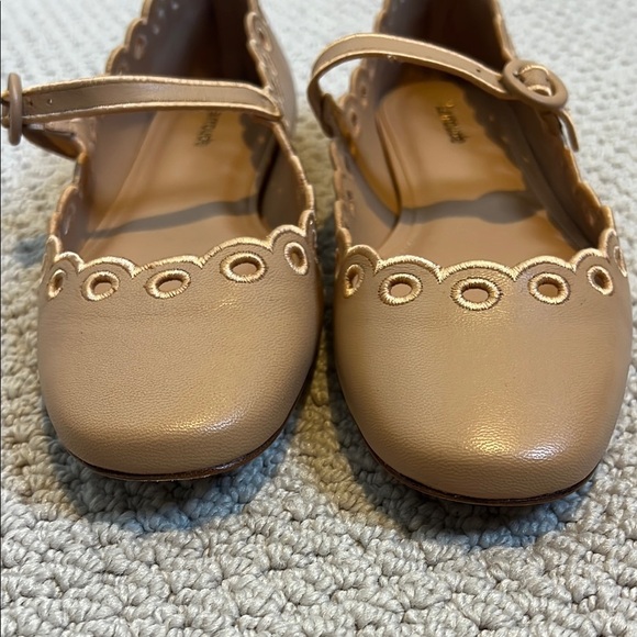 Tan Scalloped Mary Jane Flats by Larroude - Picture 2 of 8